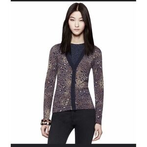 Tory Burch knitted cardigan with animal print, size XL but fits like a Medium